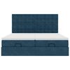 vidaXL Ottoman-Bett mit Matratzen & LED Dunkelblau 200x200 cm Samt