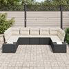 vidaXL Gartensofa-set mit Kissen 9 pcs Schwarz und Creme Polyrattan
