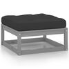 vidaXL 2-tlg. Garten-Lounge-Set mit Kissen Grau Kiefer Massivholz