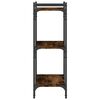 vidaXL Bücherregal 3 Böden Räuchereiche 60x30x86 cm Holzwerkstoff
