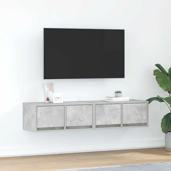 vidaXL TV-Schr&auml;nke 2 Stk. Betongrau 60x31x25,5 cm Holzwerkstoff