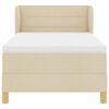 vidaXL Boxspringbett mit Matratze mit Kopfteil Creme 90 x 190 cm Stoff