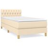 vidaXL Boxspringbett mit Matratze Creme 100x200 cm Stoff