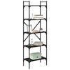 vidaXL B&uuml;cherregal Schwarz Eichen-Optik 56 x 32 x 174 cm Holzwerkstoff