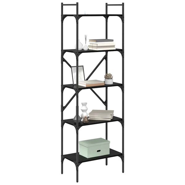 vidaXL B&uuml;cherregal Schwarz Eichen-Optik 56 x 32 x 174 cm Holzwerkstoff