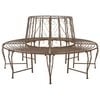 vidaXL Baumbank 8-Sitzanzahl &Oslash; 160 x 89 cm Stahl Antikbraun Rund