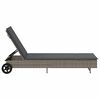 vidaXL Sonnenliege mit Rollen und Auflage Grau Poly Rattan