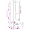 vidaXL Kleiderschrank mit Schubladen Wei&szlig; 50x50x200 cm Holzwerkstoff