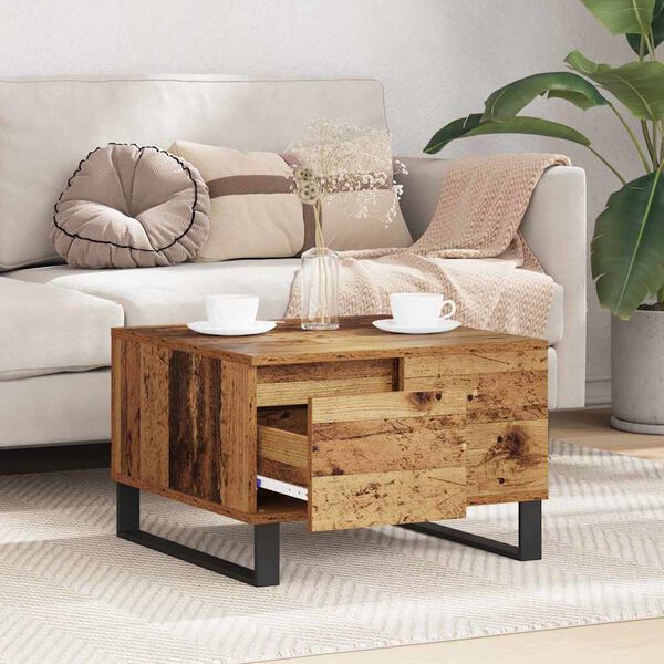 vidaXL Couchtisch Altholz 55 x 55 x 36,5 cm Holzwerkstoff