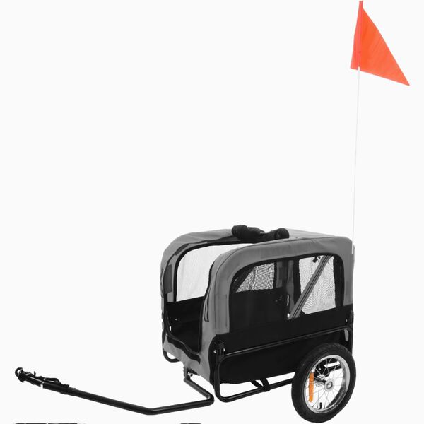 FLAMINGO Hunde-Fahrradanh&auml;nger Romero Grau 59,5x43x51 cm