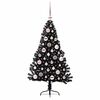 vidaXL K&uuml;nstlicher vorbeleuchteter Weihnachtsbaum Schwarz 120 cm PVC