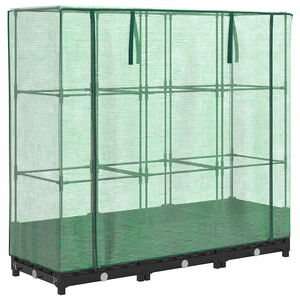 vidaXL Hochbeet mit Gew&auml;chshausabdeckung Rattanoptik 120x40x123 cm
