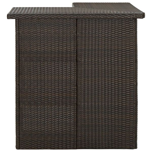 vidaXL 8-tlg. Gartenbar-Set mit Kissen Poly Rattan Braun