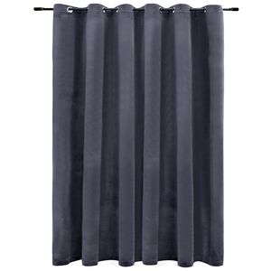 vidaXL Verdunkelungsvorhang mit Metall&ouml;sen Samt Anthrazit 290 x 245 cm