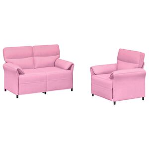 vidaXL Sofa Set 2 stk. Rosa Stoff