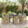 vidaXL Garten Essgruppe 5 pcs Beige Poly-Rattan
