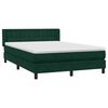 vidaXL Boxspringbett mit Matratze Dunkelgr&uuml;n 160x220 cm Samt