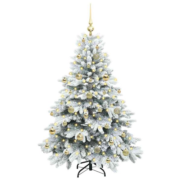 vidaXL K&uuml;nstlicher Weihnachtsbaum mit 150 LEDs Wei&szlig; 150 cm PE und PVC