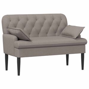 vidaXL Zweisitzer mit Knopfheftung Taupe 111 x 68 x 80 cm Stoff