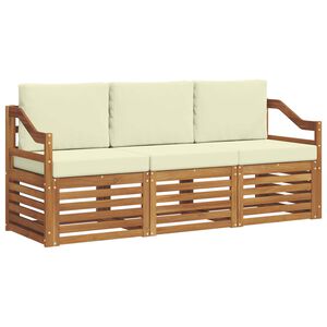 vidaXL Sofagarnituren 3 pcs Natur und Creme Massivholz Akazie