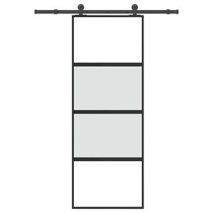 vidaXL Schiebet&uuml;r mit Beschlag 76x205 cm Hartglas & Aluminium
