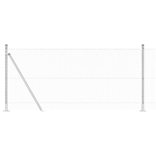 vidaXL Zaunpfosten Silber 10 x 1 m (13 mm Maschen) Stahl