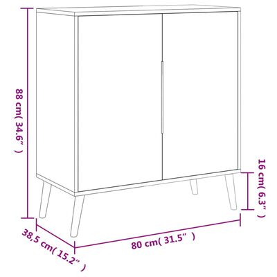 Finori Sideboard Lusk 01A Sonoma-Eiche 80x38,5x88 cm