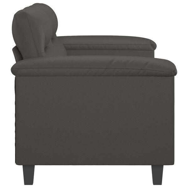 vidaXL 2-Sitzer-Sofa Grau 140 cm Kunstleder
