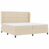 vidaXL Boxspringbett mit Matratze Creme 200 x 200 cm Stoff