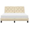vidaXL Bett mit Matratze Creme 140x190 cm Stoff