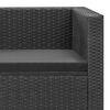 vidaXL 4-tlg. Garten-Lounge-Set Schwarz mit Auflagen Poly Rattan