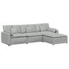vidaXL Modulares Sofa mit Fu&szlig;hocker und Kissen Hellgrau
