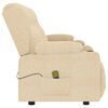 vidaXL 4-Sitzer Massagesessel mit Getr&auml;nkehalter Creme Stoff
