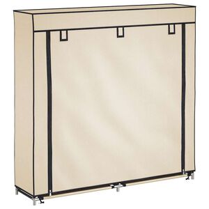 vidaXL Schuhschrank mit Abdeckung Cremewei&szlig; 115 x 28 x 110 cm Stoff