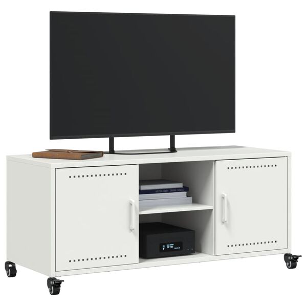 vidaXL TV-Schrank Weiß 100,5x39x43,5 cm Stahl