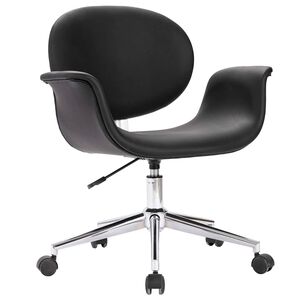vidaXL Drehbarer Esszimmerstuhl Schwarz Kunstleder