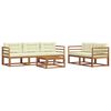 vidaXL Outdoor-Sofagarnitur mit Kissen 6 pcs Natur und Creme