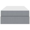 vidaXL Aufbewahrungsbett mit Matratze Hellgrau 90 x 200 cm Polyester