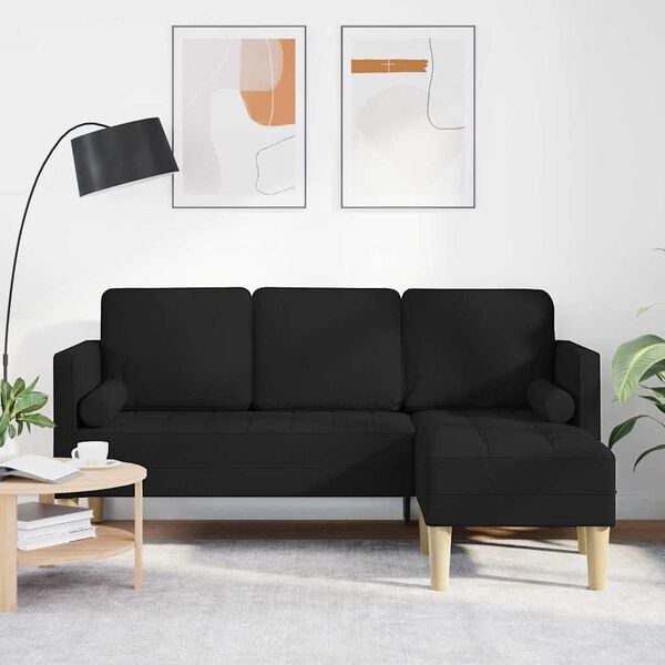 vidaXL Sofa Set Schwarz 173 x 131 x 67 cm Stoff