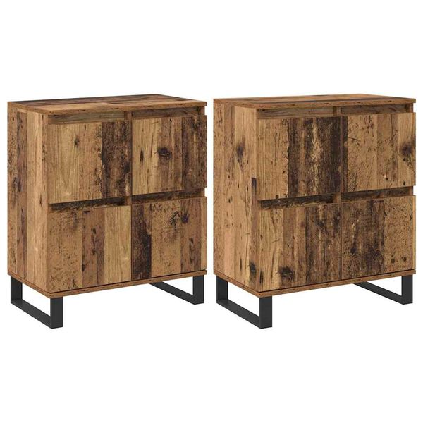 vidaXL Sideboard 2 pcs Altholz 60 x 35 x 70 cm