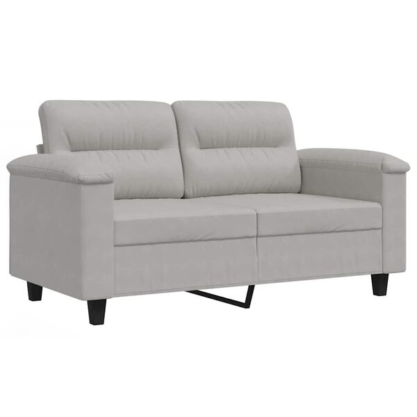 vidaXL 2-Sitzer-Sofa Hellgrau 120 cm Mikrofasergewebe