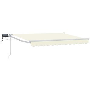 vidaXL Manuelle Gelenkarmmarkise mit LEDs Creme und Wei&szlig; 2,5 x 2 m