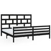 vidaXL Massivholzbett Schwarz Kiefer 200x200 cm