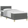 vidaXL Boxspringbett mit Matratze Dunkelgrau 100 x 200 cm Stoff
