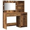 vidaXL Schminktisch mit Spiegelbeleuchtung 2 pcs Braun Holzwerkstoff