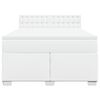 vidaXL Boxspringbett mit Matratze Wei&szlig; 140x200 cm Kunstleder