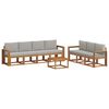 vidaXL Outdoor-Sofagarnitur mit Kissen 8 pcs Nat&uuml;rlich und Hellgrau