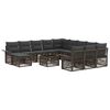 vidaXL Gartensofa-set 13 pcs Grau und Dunkelgrau Poly-Rattan