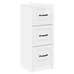 vidaXL Schubladenschrank Hochglanz Wei&szlig; 33 x 34,5 x 87 cm