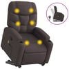 vidaXL Massagesessel mit Aufstehhilfe Dunkelbraun Stoff